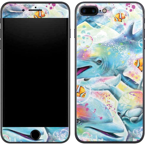 Pastel Dolphins by Sheena Pike iPhone 8 Plus Skin