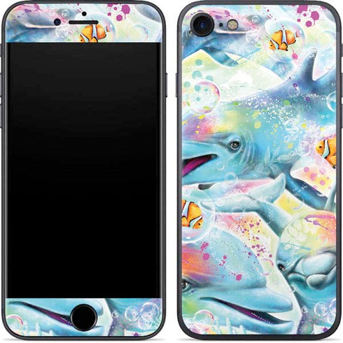 Pastel Dolphins by Sheena Pike iPhone 8 Skin