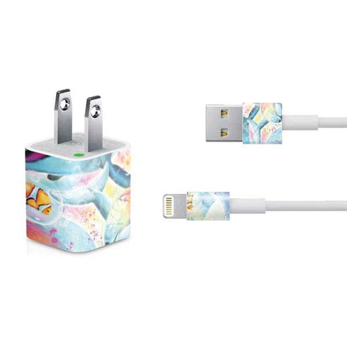 Pastel Dolphins by Sheena Pike iPhone Charger (5W USB) Skin