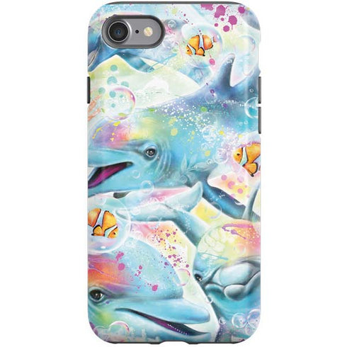 Pastel Dolphins by Sheena Pike iPhone SE (2nd & 3rd Gen) Pro Case