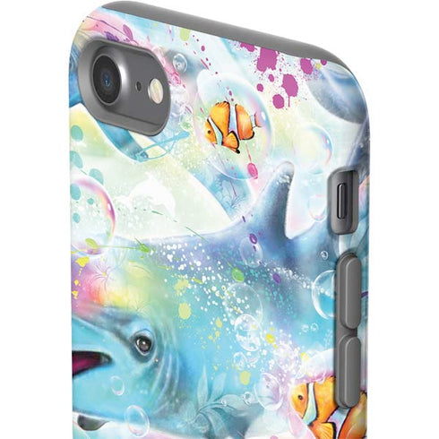 Pastel Dolphins by Sheena Pike iPhone SE (2nd & 3rd Gen) Pro Case