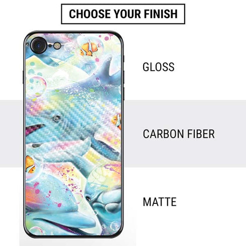Pastel Dolphins by Sheena Pike iPhone SE (2nd & 3rd Gen) Skin
