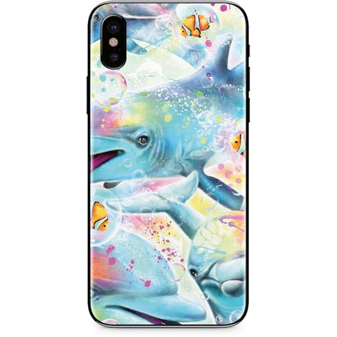 Pastel Dolphins by Sheena Pike iPhone XS Skin