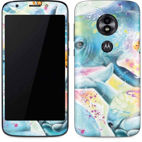 Pastel Dolphins by Sheena Pike Moto E5 Play Skin
