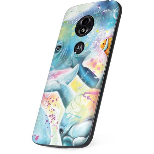 Pastel Dolphins by Sheena Pike Moto E5 Play Skin