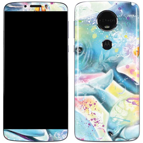 Pastel Dolphins by Sheena Pike Moto E5 Plus Skin
