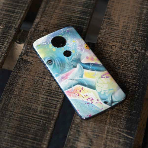 Pastel Dolphins by Sheena Pike Moto E5 Plus Skin