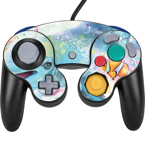 Pastel Dolphins by Sheena Pike Nintendo GameCube Controller Skin