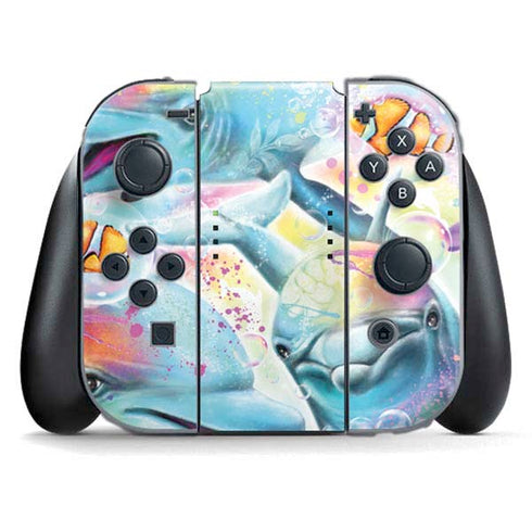 Pastel Dolphins by Sheena Pike Nintendo Switch (2017-2021) Joy-Con Controller Skin