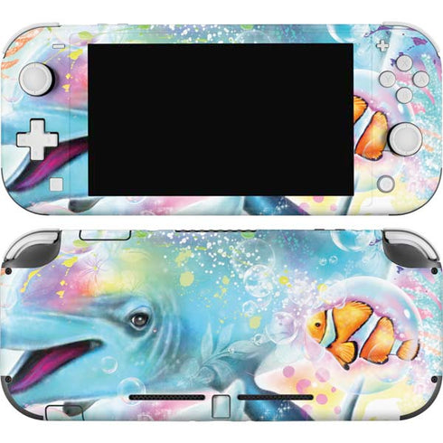 Pastel Dolphins by Sheena Pike Nintendo Switch Lite Skin