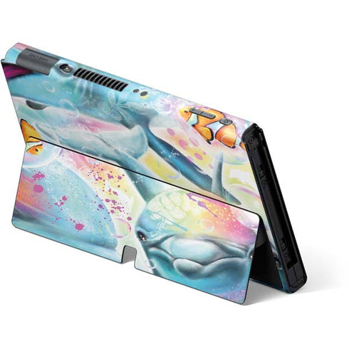 Pastel Dolphins by Sheena Pike Nintendo Switch OLED (2021) Skin