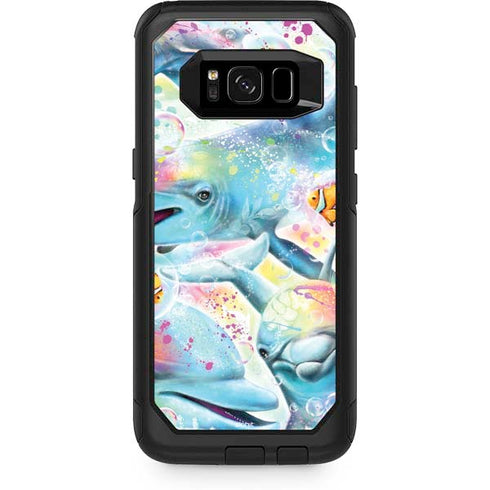 Pastel Dolphins by Sheena Pike Otterbox Commuter Galaxy Skin