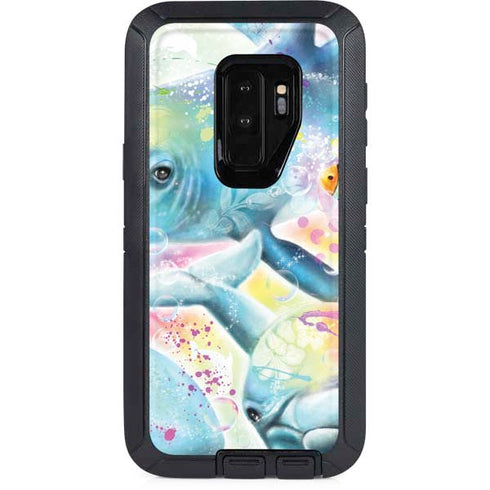 Pastel Dolphins by Sheena Pike Otterbox Defender Galaxy Skin