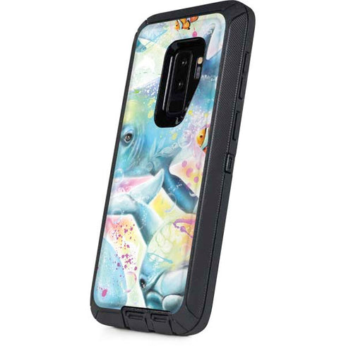 Pastel Dolphins by Sheena Pike Otterbox Defender Galaxy Skin