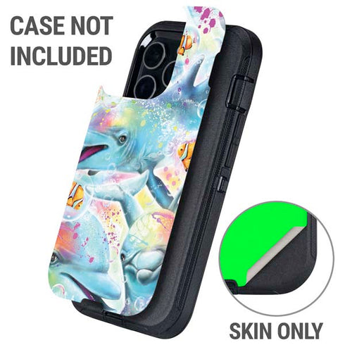 Pastel Dolphins by Sheena Pike Otterbox Defender iPhone Skin