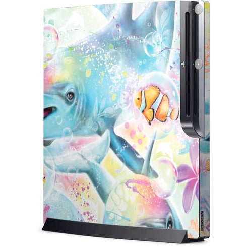 Pastel Dolphins by Sheena Pike Playstation 3 & PS3 Slim Skin