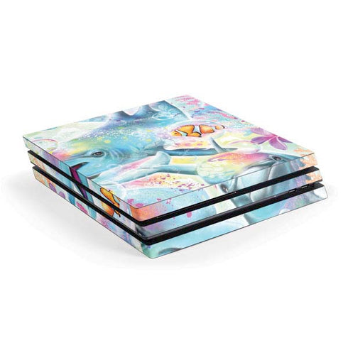 Pastel Dolphins by Sheena Pike PS4 Pro Console Skin