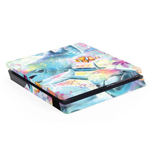 Pastel Dolphins by Sheena Pike PS4 Slim Skin