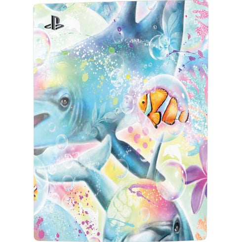 Pastel Dolphins by Sheena Pike PS5 Digital Edition Console Skin