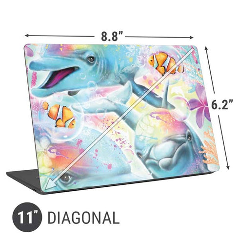 Pastel Dolphins by Sheena Pike Universal Laptop 11in (8.8 x 6.2in) Skin