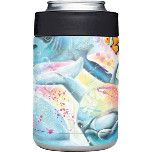 Pastel Dolphins by Sheena Pike Yeti Colster Can Insulator Skin