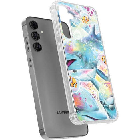 Pastel Dolphins by Sheena Pike Galaxy S24 Plus Clear Case