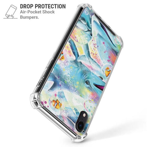 Pastel Dolphins by Sheena Pike iPhone XR Clear Case
