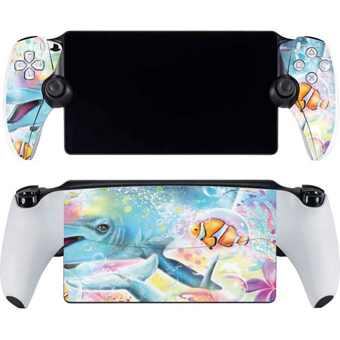 Pastel Dolphins by Sheena Pike PlayStation Portal Remote Player Skin