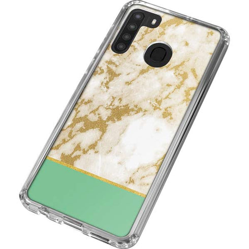 Pastel Marble Galaxy A21 Clear Case
