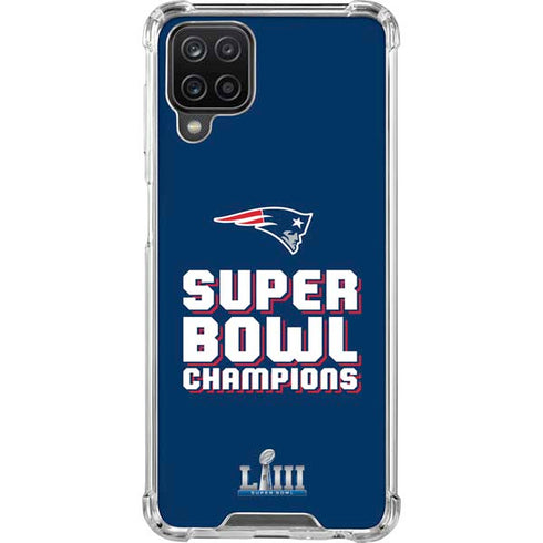 NFL Patriots Super Bowl LIII Champions Galaxy A12 Clear Case