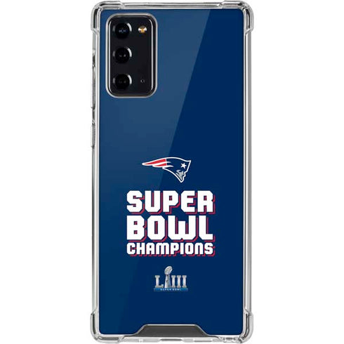 NFL Patriots Super Bowl LIII Champions Galaxy Note20 5G Clear Case