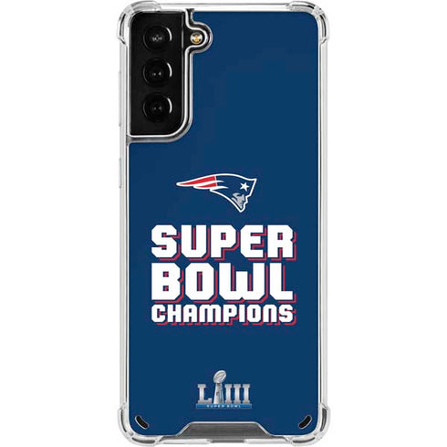 NFL Patriots Super Bowl LIII Champions Galaxy S21 Plus 5G Clear Case