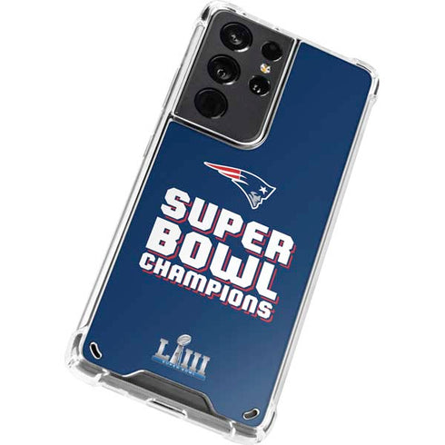 NFL Patriots Super Bowl LIII Champions Galaxy S21 Ultra 5G Clear Case