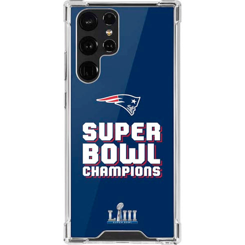 NFL Patriots Super Bowl LIII Champions Galaxy S22 Ultra Clear Case