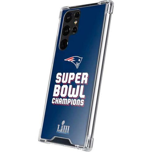 NFL Patriots Super Bowl LIII Champions Galaxy S22 Ultra Clear Case