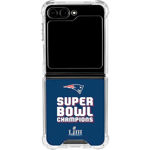 NFL Patriots Super Bowl LIII Champions Galaxy Z Flip5 5G Clear Case
