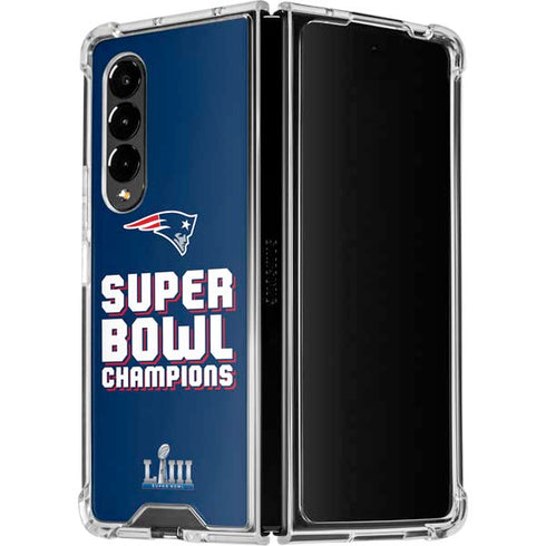 NFL Patriots Super Bowl LIII Champions Galaxy Z Fold4 5G Clear Case