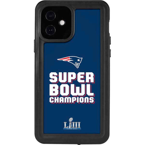 NFL Patriots Super Bowl LIII Champions iPhone 12 Waterproof Case