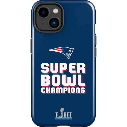 NFL Patriots Super Bowl LIII Champions iPhone 15 Plus Impact Case