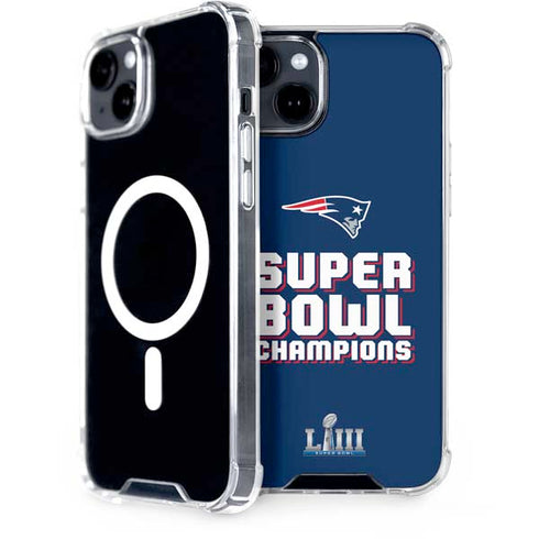 NFL Patriots Super Bowl LIII Champions iPhone 15 Plus MagSafe Case