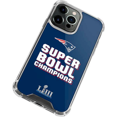 NFL Patriots Super Bowl LIII Champions iPhone 15 Pro Clear Case