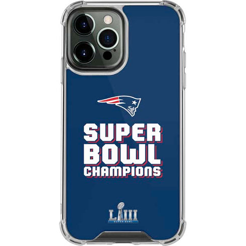 NFL Patriots Super Bowl LIII Champions iPhone 15 Pro Max Clear Case
