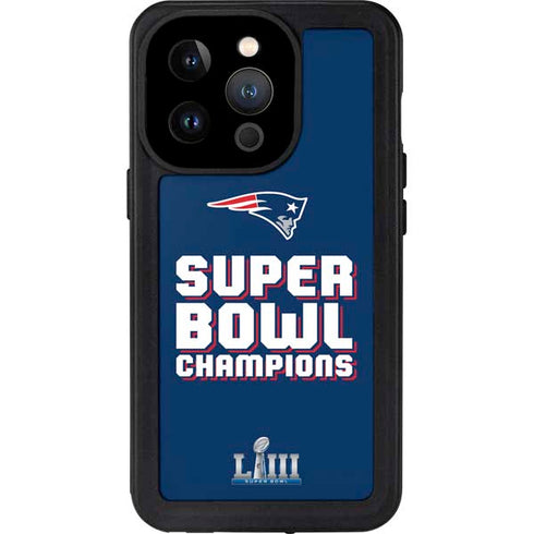 NFL Patriots Super Bowl LIII Champions iPhone 14 Pro Waterproof Case