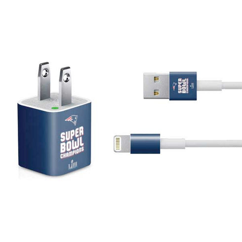 NFL Patriots Super Bowl LIII Champions iPhone Charger (5W USB) Skin