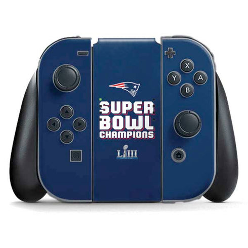 NFL Patriots Super Bowl LIII Champions Nintendo Switch (2017-2021) Joy-Con Controller Skin