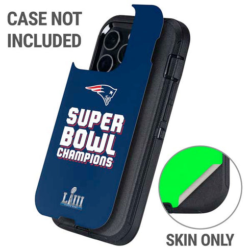 NFL Patriots Super Bowl LIII Champions Otterbox Defender iPhone Skin