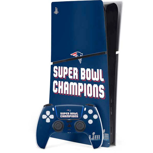 NFL Patriots Super Bowl LIII Champions PS5 Slim Digital Edition Bundle Skin