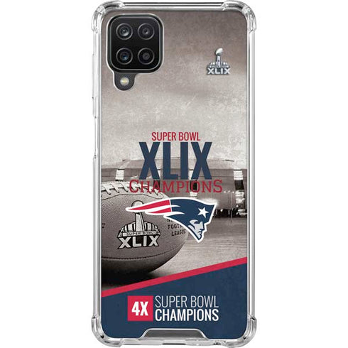 NFL Patriots Super Bowl XLIX Champs Galaxy A12 Clear Case
