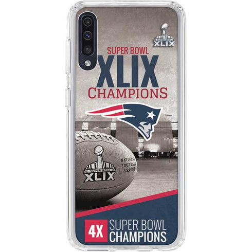NFL Patriots Super Bowl XLIX Champs Galaxy A50 Clear Case