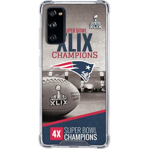 NFL Patriots Super Bowl XLIX Champs Galaxy S20 FE Clear Case